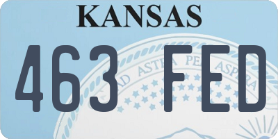 KS license plate 463FED