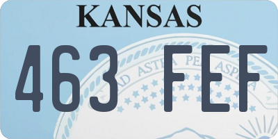 KS license plate 463FEF