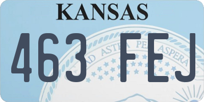 KS license plate 463FEJ