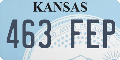 KS license plate 463FEP
