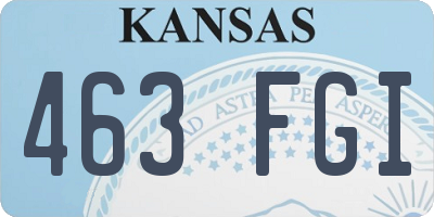 KS license plate 463FGI