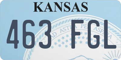 KS license plate 463FGL
