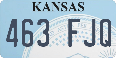 KS license plate 463FJQ