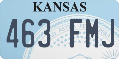 KS license plate 463FMJ