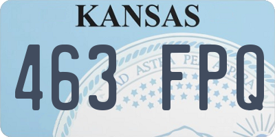 KS license plate 463FPQ