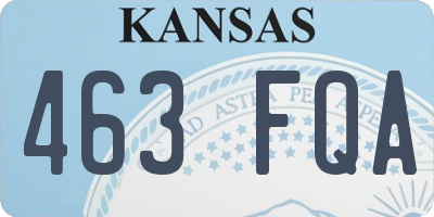 KS license plate 463FQA