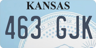 KS license plate 463GJK