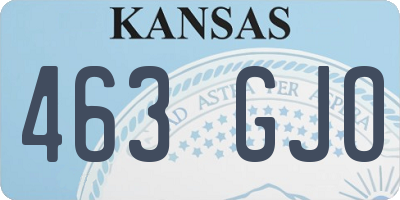 KS license plate 463GJO