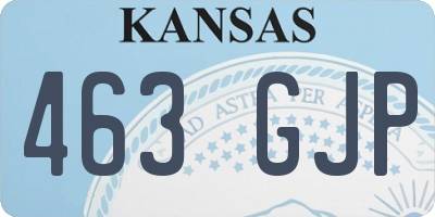 KS license plate 463GJP