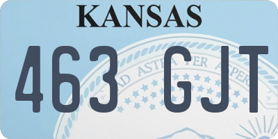 KS license plate 463GJT