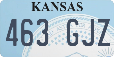 KS license plate 463GJZ