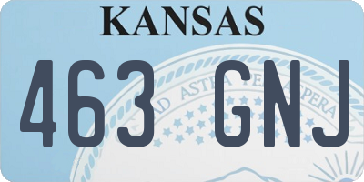 KS license plate 463GNJ