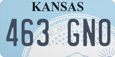 KS license plate 463GNO