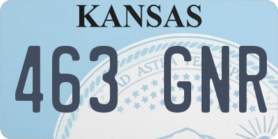 KS license plate 463GNR