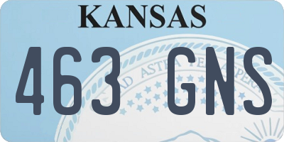 KS license plate 463GNS