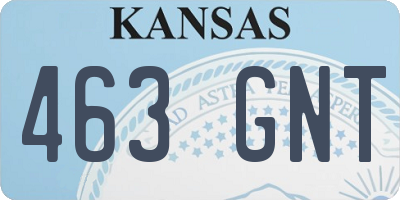 KS license plate 463GNT
