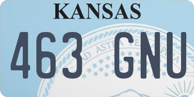KS license plate 463GNU