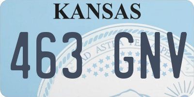 KS license plate 463GNV