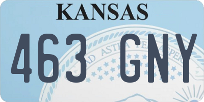 KS license plate 463GNY