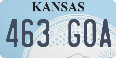 KS license plate 463GOA