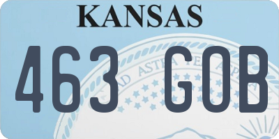 KS license plate 463GOB