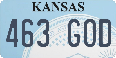 KS license plate 463GOD