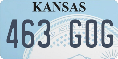 KS license plate 463GOG