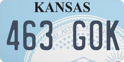 KS license plate 463GOK