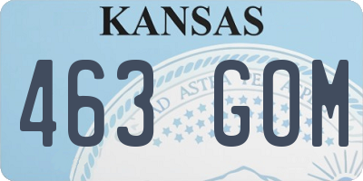 KS license plate 463GOM