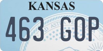 KS license plate 463GOP