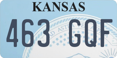 KS license plate 463GQF