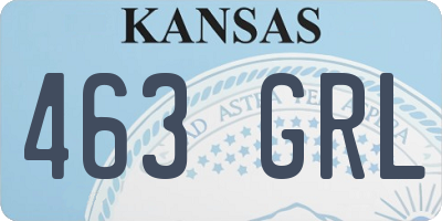 KS license plate 463GRL