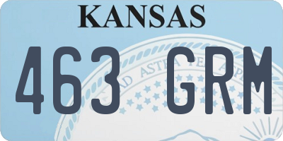KS license plate 463GRM