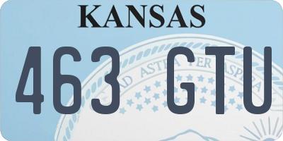 KS license plate 463GTU