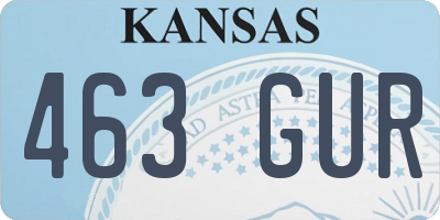 KS license plate 463GUR