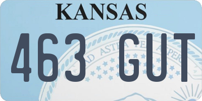 KS license plate 463GUT
