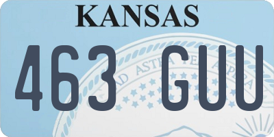 KS license plate 463GUU