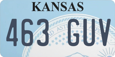 KS license plate 463GUV