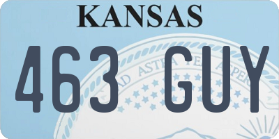 KS license plate 463GUY