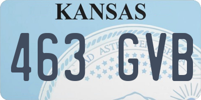 KS license plate 463GVB