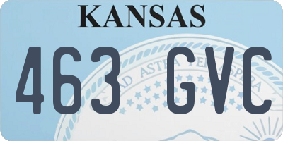 KS license plate 463GVC
