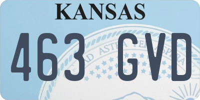 KS license plate 463GVD