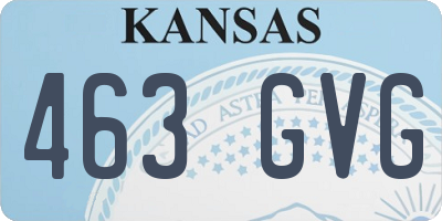 KS license plate 463GVG