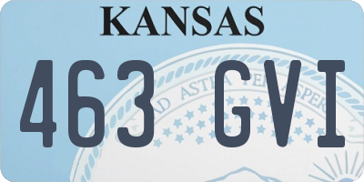 KS license plate 463GVI