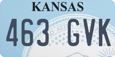 KS license plate 463GVK