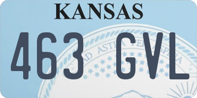 KS license plate 463GVL