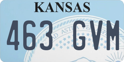KS license plate 463GVM