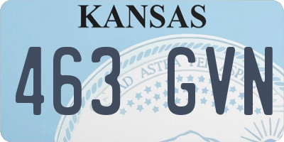 KS license plate 463GVN