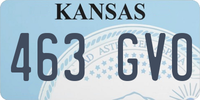 KS license plate 463GVO