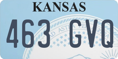 KS license plate 463GVQ